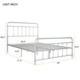 thumbnail image 5 of Full Size Metal Platform Bed with Headboard and Footboard, Iron Bed Frame for Bedroom, No Box Spring Needed ,Silver, 5 of 7