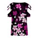 thumbnail image 5 of Moda mujer elegante sexy media manga Ｖ-cuello cremallera impresión ahueca hacia fuera camiseta blusa Tops Pompotops hfajkhk128936, 5 of 5