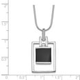 thumbnail image 3 of White Sterling Silver necklace Gemstone Onyx Black 16 in 1 mm, 3 of 3