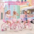 thumbnail image 2 of SUGIFT 16 Inch Girls Bike for 2-8 Years Old Kids, Kids Bicycle with Training Wheels, Basket and Doll Seat, Pink, 2 of 8