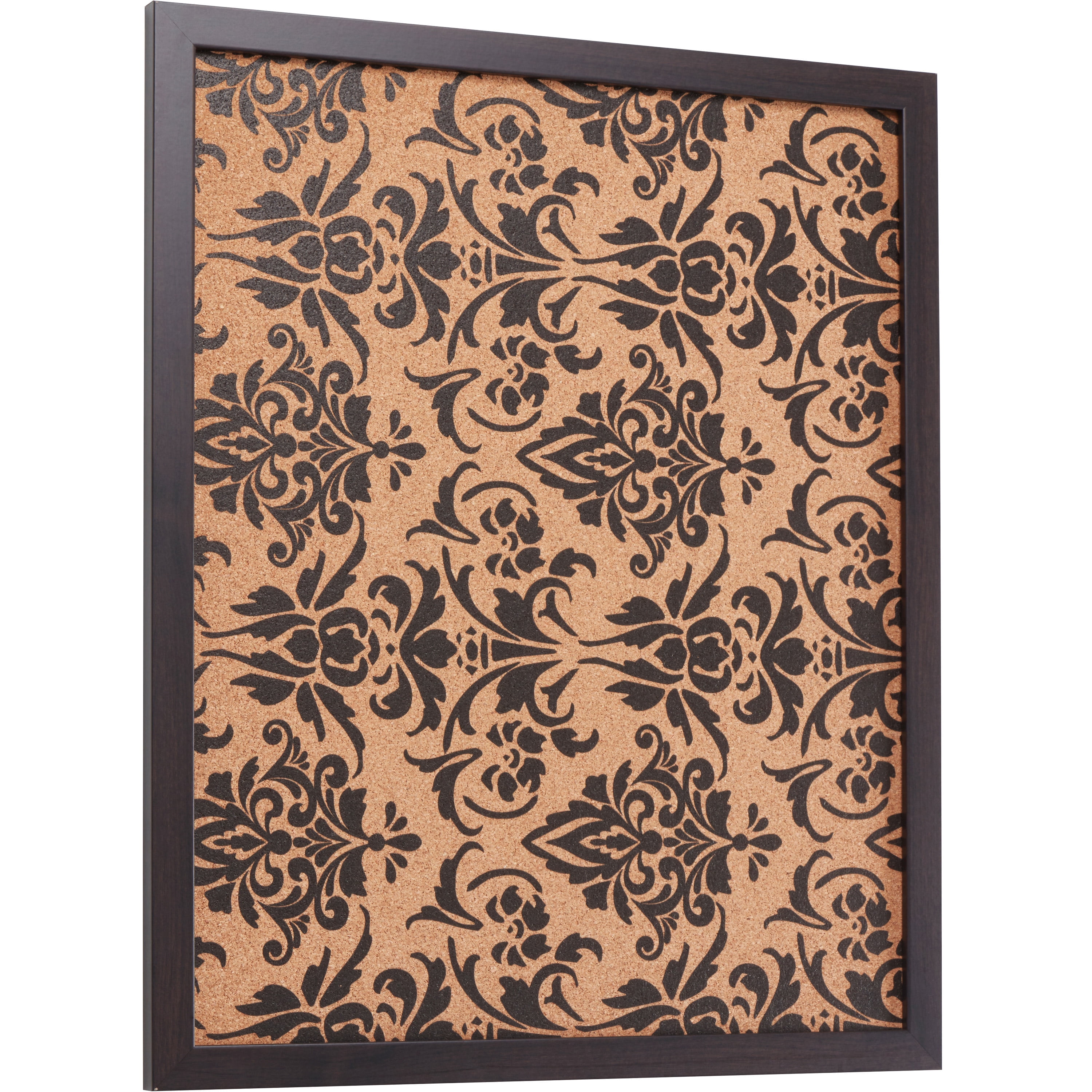 Craig Frames Decorative Cork Bulletin Board, 18.5x23 Inch, Brown Frame with Fleur de Lis Pattern