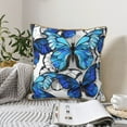 thumbnail image 6 of Kll Blue And White Butterflies Decorative Throw Pillow Covers Velvet Soft For Couch Sofa Bedroom Living Room Outdoor -16"X16", 6 of 8