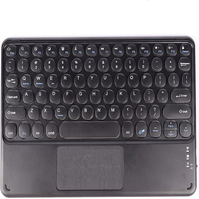 KEINXS Wireless Bluetooth Keyboard with Touchpad for ipad Portable Mini Small Universal Rechargeable 10 inch Ultra-Slim Wireless Keyboard for Tablet Smartphone PC Computer Laptop Windows