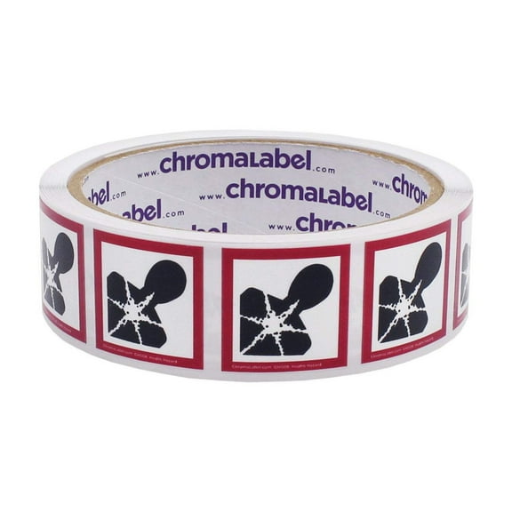 1" x 1" Permanent Durable D.O.T. Hazard Labels: GHS08: Health Hazard Pictogram, 250/Roll