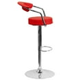 thumbnail image 5 of Flash Furniture Cruz Contemporary Red Vinyl Adjustable Height Barstool with Arms and Chrome Base, 5 of 6