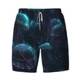 thumbnail image 4 of Lsque Mens Swim Trunks Ice blue light spot jellyfish Pattern - Bathing Suit Compression Liner - Beach Swim Shorts Swimwear - (S-3XL) - Stretch Quick Dry -3X-Large, 4 of 9