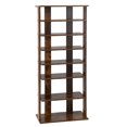thumbnail image 1 of Costway Patented 7-Tier Double Rows Shoe Rack Vertical Wooden Shoe Storage Organizer Rustic Brown, 1 of 9