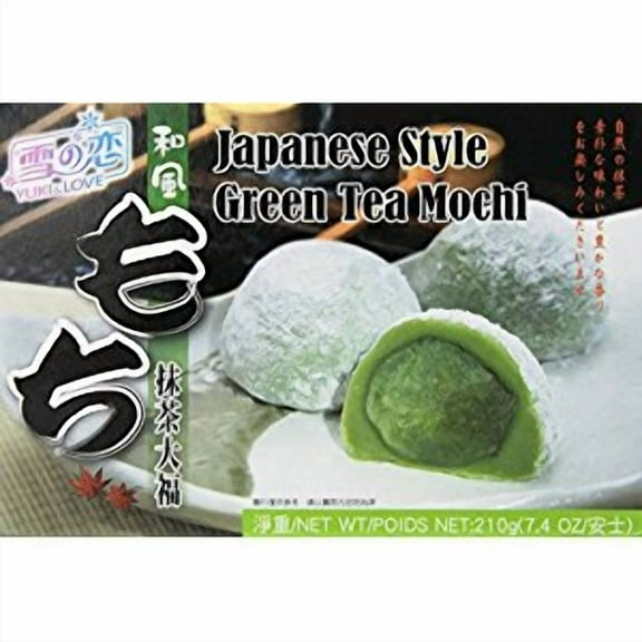 NineChef Bundle - Free Japanese Rice Cake Mochi Daifuku (Green Tea) 7.4 oz (10 Pack)   1 NineChef Brand Long Handle Spoon