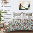 thumbnail image 3 of 3 Piece Strawberry Duvet Cover Set Full Size, Microfiber Comforter/Quilt Cover with Corner Ties and 2 Pillowcases, Summer Botanical Blue Spring Floral All Season Soft Bedding with Zipper Closure, 3 of 8