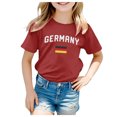 thumbnail image 1 of 2DXuixsh Hauts pour Filles T-Shirt à Manches Courtes d'Été Sport Col Rond T-Shirt Ample Décontracté Mignon Imprimé Basique pour Tout-Petits Rouge Taille 110, 1 of 4