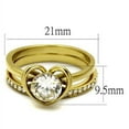 thumbnail image 2 of Luxe Jewelry Designs 2-Piece Women's Stainless Steel Heart Design Wedding Ring Set with CZ Stones,, 2 of 4
