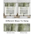 thumbnail image 4 of Sage Green Oil Painting Curtain Valance for Windows/Living Room/Kitchen/Bathroom/Café, Short Rod Pocket Tier Curtain Window Panel Modern Abstract Graffiti Street Art Topper Curtain 42''x12'', 4 of 6
