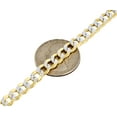 thumbnail image 3 of 10k Yellow Gold Diamond Cut Pave Flat Cuban Chain 6.5 mm Necklace 26 Inch, 3 of 5