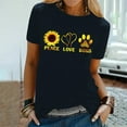 thumbnail image 2 of Pompotops Femmes Décontracté Été Imprimé Manches Courtes Col Rond Ample T-Shirt Blouse Hauts, 2 of 8