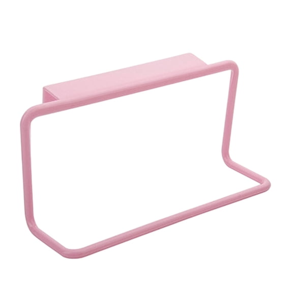 Over The Door Towel Rack Plastic Traceless Towel Hanger No-Drill Cabinet Door Hanger Kitchen Bathroom Storage Organizer for Hanging Washcloths, Hand, Face Fingertip Towels(1Pcs 7.4X3.5X2.1"),Pink