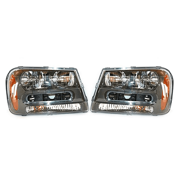 TYC Left Right Headlight Assembly Kit For Chevrolet Trailblazer 2002-2009