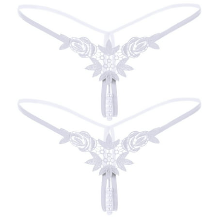 Women s Plus Size Panties Women Panties Low Waist Thongs Underwear Panties Lingerie For Women For Sex Womens Sexy Pendant Pearl G String  Women s Panties