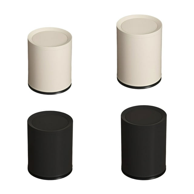 Langgg Enlarged Opening Paper Baskets For Efficient Disposal Inner And Outer Double-layer Garbage Bags Are Matte black 12L