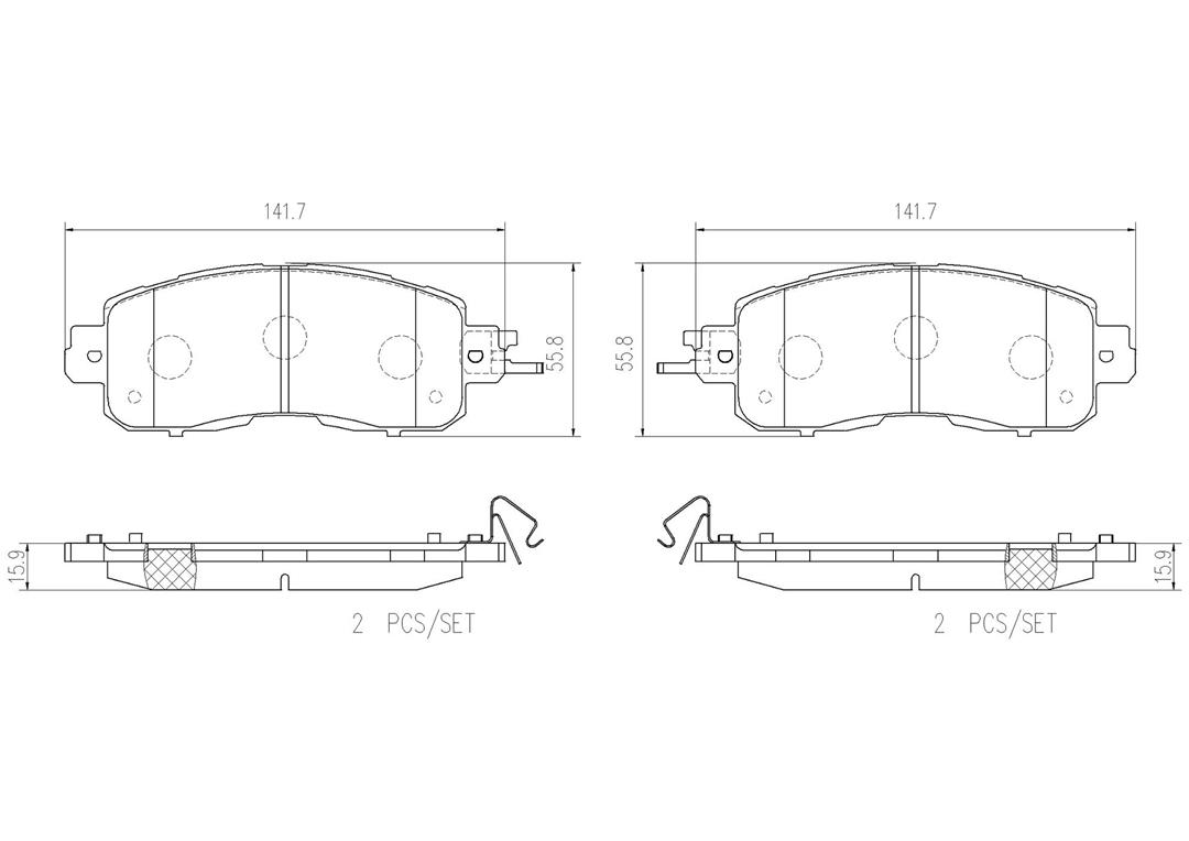 Brembo P56104N NAO BRAKE PADS Fits select: 2013,2015 NISSAN ALTIMA 2.5/S/SV/SL