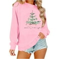 thumbnail image 4 of GUZOM Womens Pink Christmas Sweatshirt - 100% Polyester Loose Fit Crew Neck with Festive Christmas Tree Graphic, Casual Holiday Pullover (XS-XL),Size S, 4 of 8