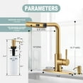 thumbnail image 6 of Wowow Pull Down Waterfall Kitchen Faucet with Soap Dispenser and 3-Mode Sprayer in Gold for Kitchen Sink, 6 of 7