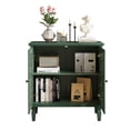 thumbnail image 4 of Spaco Vintage Carved Floral Accent Cabinet, 2-Door Display Sideboard with Adjustable Shelving & Solid Wood Legs for Entryway, Green, 4 of 7
