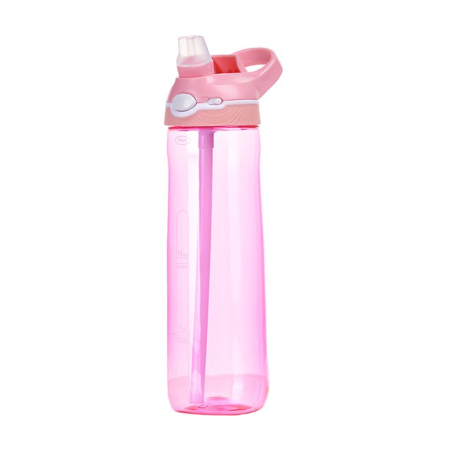 Wosthever Botella de agua de amplia aplicación con pajita adecuada para todas las necesidades de hidratación Botella de agua deportiva Mostrada Rosa 750ML-1000ML