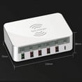 thumbnail image 3 of 6-Port USB Smart Charger Source Adapter QC3.0 Universal Wireless Charger with Screen Digital Display White UK plug, 3 of 5