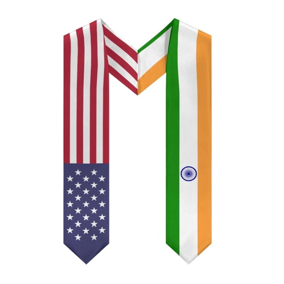 More design Graduation shawl India & United States Flag Stole Sash Honor Study Aboard International Students