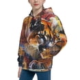 thumbnail image 2 of KLL Unisex Kids Boys Girls Hooded Pocket Pullover Hoodies-Abstract Lion Painting, 2 of 5