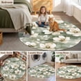 thumbnail image 5 of Round Rugs 6Ft, Sage Green Spring Floral Round Area Rug Washable Indoor Throw Carpet, Watercolor Summer Flower Soft Non Slip Circle Rug for Office Cabinet Home Decor Aesthetic, 5 of 8