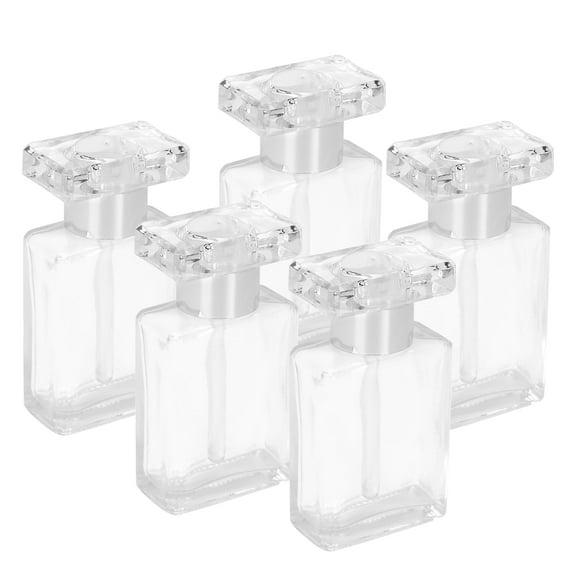 Tebru Refillable Perfume Bottle,Empty Perfume Bottle,5pcs Transparent Glass Empty Essential Oil Bottle Travel Portable Refillable Perfume Bottle