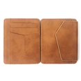 thumbnail image 1 of Portable ID Credit Card Holder PU Leather Bank Card Magic Wallet Money clips Men Wallet Mini Coin Purse BROWN, 1 of 8