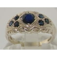 thumbnail image 2 of LBG 925 Sterling Silver Real Genuine Sapphire Womens Band Ring - Size 10, 2 of 6