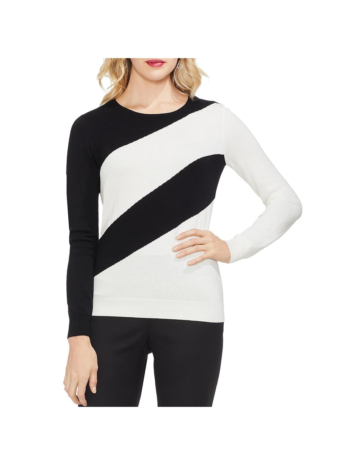 Vince Camuto Womens Striped Asymmetric Sweater - Walmart.com