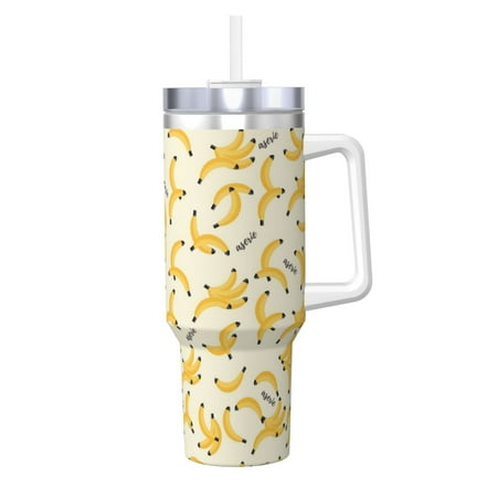 

Matuu Banana for 40OZ Ice Cup with Handle Durable Thermal Cups Keep Drinks Cold and Hot Insulated Car Mug with Lid