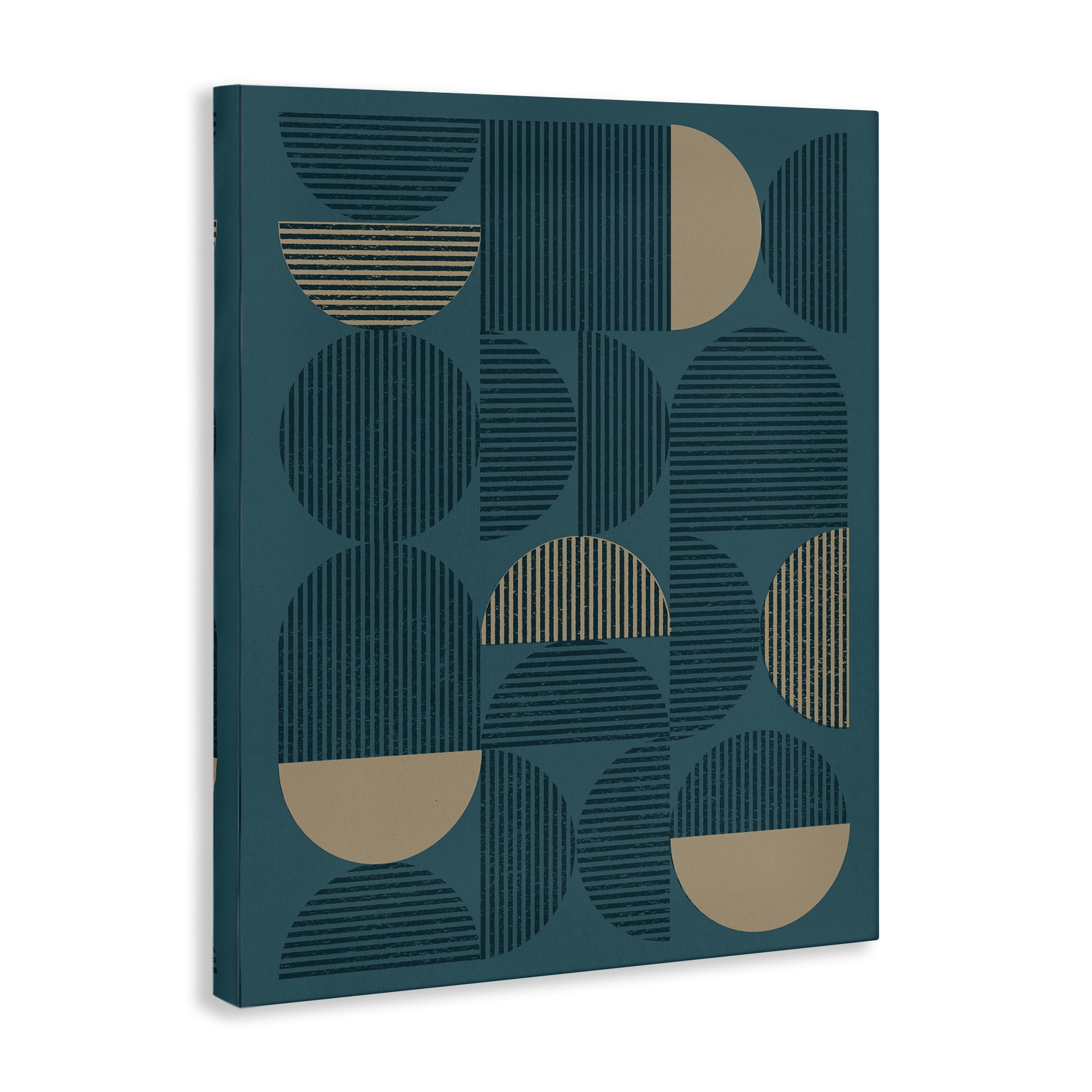 Stupell Industries Blue Modern Arch Shapes Abstract Painting Gallery Wrapped Canvas Art Print Wall Art, 30 x 40