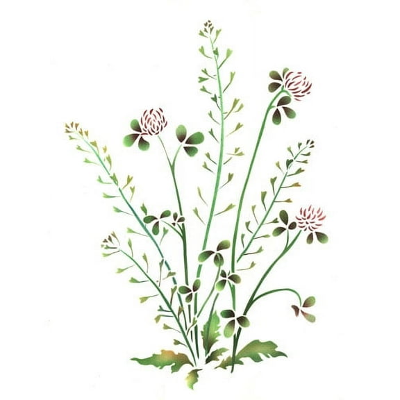 The Mad Stencilist Shepard's Purse/Clover Wall Stencil; TMS507