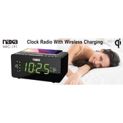 Naxa Electronics NRC-191 Dual Alarm Clock with Qi Wireless Charging Function