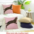 thumbnail image 4 of Creowell Pink Leopard Black Cat Throw Pillow Cover for Sofa Couch 20x20in, 4 of 5