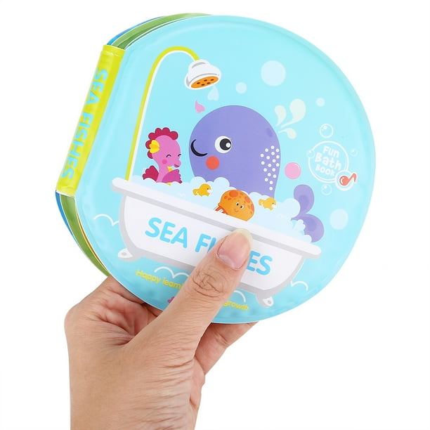 Libro De Baño Janod Con Forma De Ballena – 8 Páginas Ilustradas, Juguete Para Bebés De 10 Meses, Flota Y Es Impermeable, Cuento De Animales Marinos
