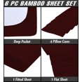 thumbnail image 3 of 6 Piece Luxury Rayon Made From Bamboo Sheets Set- King Burgundy Sheets, Softer Than Cotton-Up To 16" Deep Pockets-Wrinkle Free-Extremely Soft Bamboo Derived Rayon Sheets- King,Burgundy, 3 of 5