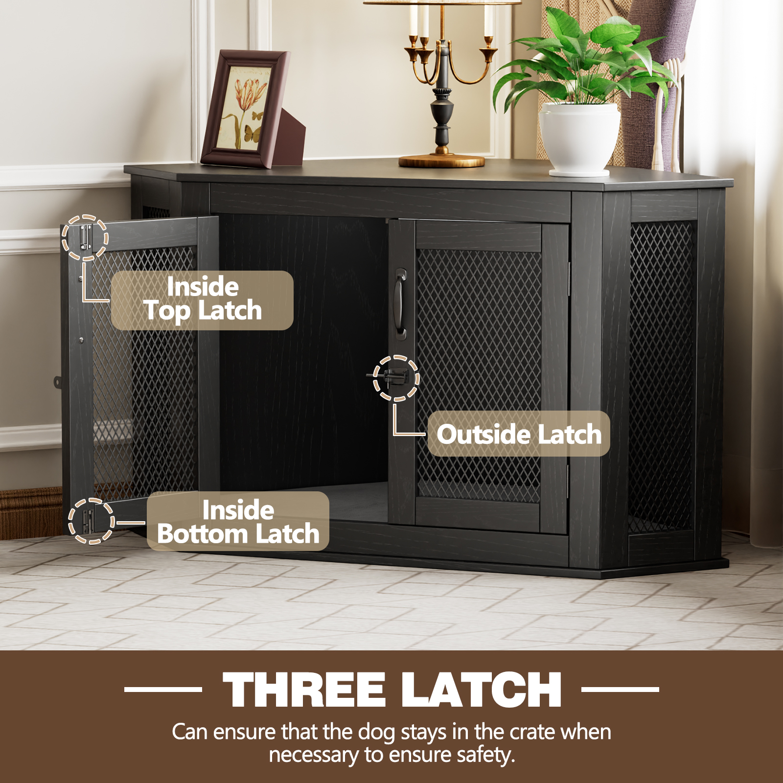 Corner Dog Crate Furniture, 44.7
