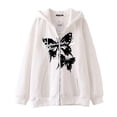 thumbnail image 2 of Dark hip hop gótico Harajuku Y2k estampado de mariposa cremallera Sudadera con capucha hombres y mujeres Harajuku chaqueta sudadera, 2 of 5
