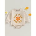 thumbnail image 2 of Mialoley Sister Matching Romper Outfits Letter Flower Print Long Sleeve Toddler Sweatshirt Fall Clothes, 2 of 9
