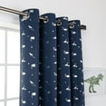 thumbnail image 2 of Silver Foil Dinosaur Printed Blackout Curtains Navy - 63, 2 of 5
