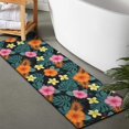thumbnail image 2 of Pioneer Flower Floral Print Pattern Bathroom Rugs Mat, Non Slip Microfiber Bathroom Rug with Rubber Backing, Soft Mats for Bathroom Floor Tub Shower, 17"x47", 2 of 5