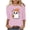 A-Pink, variant on successthop Womens Halloween Clothes Ghost 3/4 Sleeve Crewneck Tee Happy Holiday T shirt Fall Festival Plus Size Tops