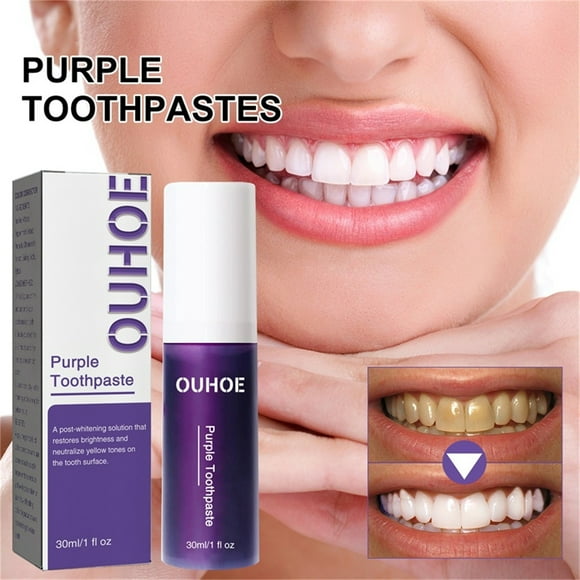 CSEONE Teeth Whitening Purple Toothpaste, Purple Whitening Toothpaste for Stain Removal, Teeth Color Corrector, Natural Tooth Whitening Gel for Brighter Smile