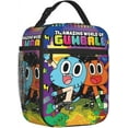 thumbnail image 2 of The Amazing World of Gumball Lunch Bag Portable Lunch Box Large Capacity Leakproof Work Tote Bag Zipper External Net Pocket 10 L x 4 W x 8 H inches, 2 of 8